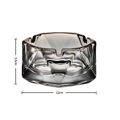 Серый Стеклянная пепельница, украшение стола в домашнем офисе, геометрия, серые, 120x55 мм