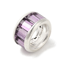 Сливовый Стойки обшивки латунные бусины, со стеклом, долговечный, без кадмия и без свинца, слива, 9.5x5.5 мм, отверстие : 4 мм