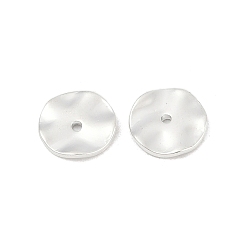 Посеребрённый Spacer бисер латунные, волнистых плоские круглые, 925 серебро покрытием, 8x1.2 мм, отверстие : 1 мм