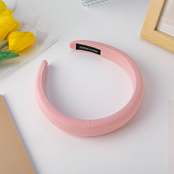 Pink Solid Color Cloth Hair Band, Wide Sponge Hair Accessories for Girl, Pink, 140x130mm