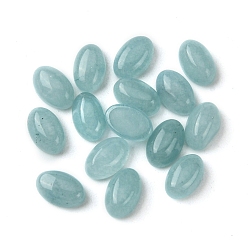 White Jade Natural White Jade Cabochons, Oval, Dyed, Light Blue, 6x4x2~2.5mm