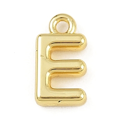 Letter E Латунь прелести, стойки покрытие, долговечный, без кадмия и без свинца, реальный 18 k позолоченный, Письмо E, 9x5x2 мм, отверстие : 1.2 мм