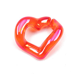 big red Acrylic plastic 21*19mm jelly AB magic colorful Mabei peach heart chain buckle DIY jewelry accessories