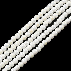 White Electroplate Opaque Glass Beads Strands, Round, AB Color Plated, White, 2.3mm, Hole: 0.3mm, about 180~183pcs/strand, 14.09~14.33''(35.8~36.4cm)