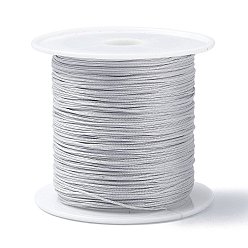 Light Grey Nylon Chinese Knot Cord, Nylon Jewelry Cord for Jewelry Making, Light Grey, 0.4mm, about 28~30m/roll