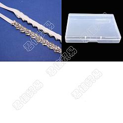 White CHGCRAFT Crystal Rhinstone Bridal Belt for Wedding Dress, Exquisite Sash for Wedding Belt, Ribbon with Brass Rhinestone Beads, White, 110-1/4 inch(280cm), 1pc/box