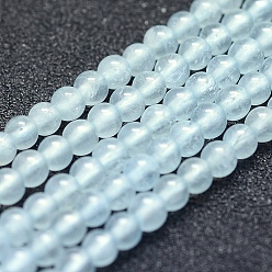 Aquamarine Natural Aquamarine Beads Strands, Grade A++, Round, 3mm, Hole: 0.6mm, about 132~135pcs/strand, 15.5 inch(39.5cm)