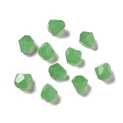 Lime Green Glass Imitation Austrian Crystal Beads, Faceted, Diamond, Lime Green, 8x7.5mm, Hole: 0.9mm