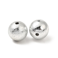 Серебро УФ-покрытие ccb пластиковые бусины, текстура, круглые, серебряные, 13.5 мм, отверстие : 2.5 мм