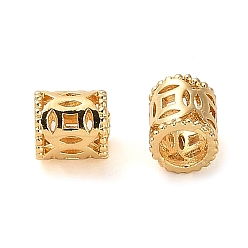 Real 18K Gold Plated Brass Tube Beads, Real 18K Gold Plated, 6x6mm, Hole: 4mm