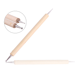Old Lace Double Head Nail Art Dotting Tools, UV Gel Nail Brush Pens, Painting Drawing Line Brushes, Old Lace, 13cm