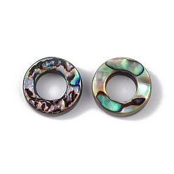 Colorful Natural Abalone Shell/Paua Shell Beads, Ring, Colorful, 13.2x3.5mm, Hole: 1mm, Inner Diameter: 6.5mm