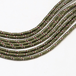 Dark Olive Green Polyester & Spandex Cord Ropes, 1 Inner Core, Dark Olive Green, 2mm, about 109.36 yards(100m)/bundle