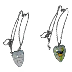 Green Yellow Heart Glass Pendant Necklaces, with Platinum Alloy Chains, Green Yellow, Pendant: 23x25mm