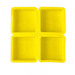 Квадрат 4 силиконовые формы для полостей, для мыловарения своими руками, квадратный, 150x150x30 мм, внутренний диаметр: 65x29 мм