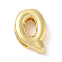 Letter Q Медные подвески-слайдеры, стойки покрытие, без свинца и без кадмия, долговечный, реальный 18 k позолоченный, Буква Q, 14.5x10x4.5 мм, отверстие : 10.5x2 мм