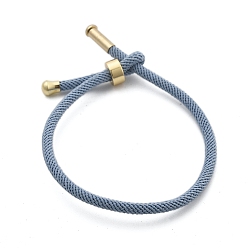 Светло-Голубой Браслеты хлопок шнур, с латунной найти, долговечный, реальный 24 k позолоченный, Небесно-голубой, 8-1/2 дюйм (21.5 см) ~ 9 дюйм (23 см)