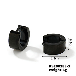 Черный Модные 304 серьги-кольца из нержавеющей стали с зеркальной полировкой для уличного стиля хип-хоп, чёрные, 13x3 мм