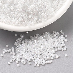 (DB0222) Белый Опаловый AB Бусины miyuki delica, цилиндр, японский бисер, 11/0, (дБ 0222) белый опал, 1.3x1.6 мм, отверстие : 0.8 мм, Около 2000 шт / 10 г