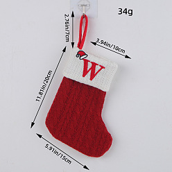FF1-23/W Classic Red Letter Christmas Stocking Knit Holiday Decoration Ornament