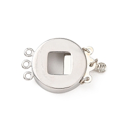 Платина Фурнитура для латунных коробочных застежек, плоско-круглые, платина, 26.5x17.5x8~9 мм, отверстие : 1 мм