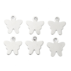 Platinum Iron Pendants, Butterfly, Platinum, 9x8x0.2mm, Hole: 1mm