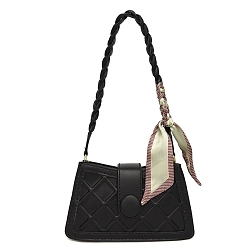 Black DIY Imitation Leather Sew on Women's Handbag Making Kits, including Fabric, Bag Strapsp, Clasp, Theard, Magnetic Buckle, Zipper, Black, Finish Product: 14x24x7cm