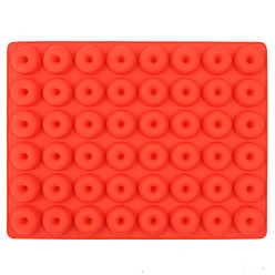 Red 48-Cavity Silicone Donut Wax Melt Molds, For DIY Wax Seal Beads Craft Making, Red, 199x151x12mm