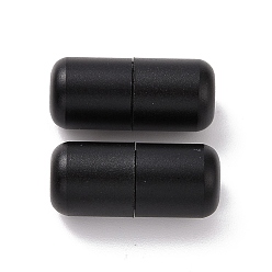 Черный Винтовая застежка из окрашенного распылением алюминия, колонка, аксессуары для замков для шнурков, чёрные, 18x8 мм, отверстие : 3.5 мм