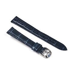 Морской Синий Кожа смотреть группы, с 201 пряжками из нержавеющей стали, регулируемые ремешки для часов, Marine Blue, 8.9~12x1.6~1.7x0.5 см, 2 шт / комплект