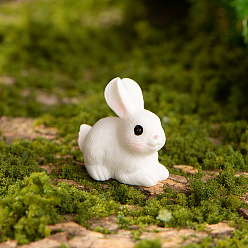 Rabbit Resin Animal Figurines Display Decorations, Micro Landscape Happy Farm Decoration., Rabbit, 15~32x10~39mm