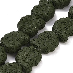 Темно-оливково-зеленый Бусы из натуральной лавы, окрашенные, спиральная оболочка, темно-оливковый зеленый, 16~17x13x6.5 мм, отверстие : 1.2 мм, около 26 шт / нитка, 16.34~16.54'' (41.5~42 см)