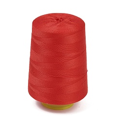 Red Polyester Sewing Threads, Round Machine Embroidery Threads, Red, 0.2mm, about 3300.00 Yards(3017.52m)/Roll