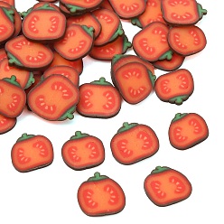 Красный Бусины из полимерной глины , помидор, без отверстия , красные, 5~6x5~7x0.5~0.7 мм, Около 16666 шт / 500 г