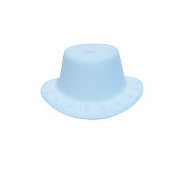 Light Blue Silicone Focal Beads, Top Hat, Light Blue, 13x26mm