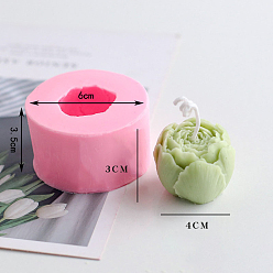 Pink Flower Shape DIY Candle Silicone Molds, Resin Casting Molds, For Scented Candle Making, Pink, 6x3.5cm
