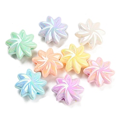 Mixed Color Opaque Acrylic Beads, AB Color Plated, Flower, Mixed Color, 19.5x19.5x2.5mm, Hole: 2.5mm, about 259pcs/500g