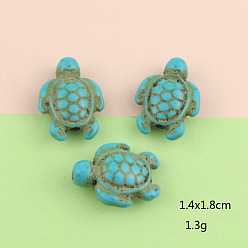 Tortoise Bohemia Style Synthetic Turquoise Pendants, Sea Animal Charm, Tortoise, 18x14mm