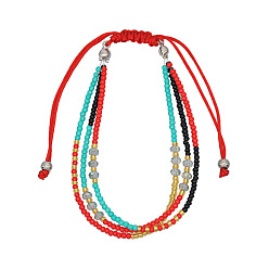 Color 7 Bohemian Style Colorful Beaded Crystal Bracelet for Women