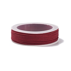 Dark Red Braided Nylon Threads, Dyed, Knotting Cord, for Chinese Knotting, Crafts and Jewelry Making, Dark Red, 1mm, about 21.87 yards(20m)/roll