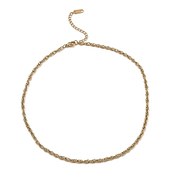 Real 18K Gold Plated 304 Stainless Steel Mesh Chain Necklace, Real 18K Gold Plated, 16-1/8~16-1/4 inch(41~41.3cm)