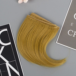 Dark Goldenrod High Temperature Fiber Long Pear Perm Hairstyle Doll Wig Hair, for DIY Girl BJD Makings Accessories, Dark Goldenrod, 100mm