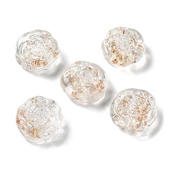 Clear Handmade Gold Sand Lampwork Beads Strand, Rose, Clear, 15~16x16.5~17x7.5~8mm, Hole: 1.6mm, about 30pcs/strand, 18.11''(46cm)