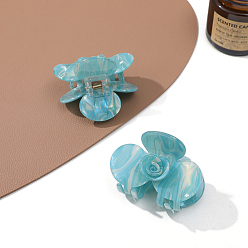 Темно-бирюзовый Заколки для волос в форме когтей из ацетата целлюлозы, аксессуары для волос для женщин и девочек, цветок, темные бирюзовый, 70x50x43 мм