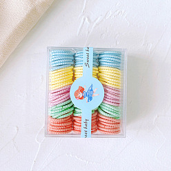Mixed Color Nylon Elastic Hair Ties, Girls Hair Accessories, Colorful, Inner Diameter: 15mm, 100pcs/box