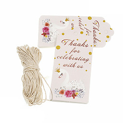 Rectangle Бумажные подарочные бирки на тему благодарения, пеньковой мозга, прямоугольник, веревка: 5 м, теги: 25шт/мешок