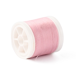 Pink Luminous Polyester Cords, Round, Pink, 0.1mm, about 109.36 Yards(100m)/Roll