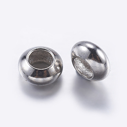 Platinum Brass Beads, Rondelle, Platinum, 6x3mm, Hole: 3mm