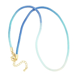 Разноцветный Изготовление ожерелий из окрашенного поликоттонового шнура, с латунными выводами и 303 застежками из лобстера из нержавеющей стали, реальный 18 k позолоченный, красочный, 18.11~18.19 дюйм (46~46.2 см)