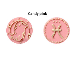 Pisces Twelve Twelve Constellations Food Grade Eco-Friendly Silicone Focal Beads, Pisces, 25mm